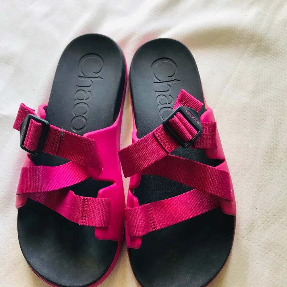 Chaco Pink and Black Sandals - Picture 2 of 6